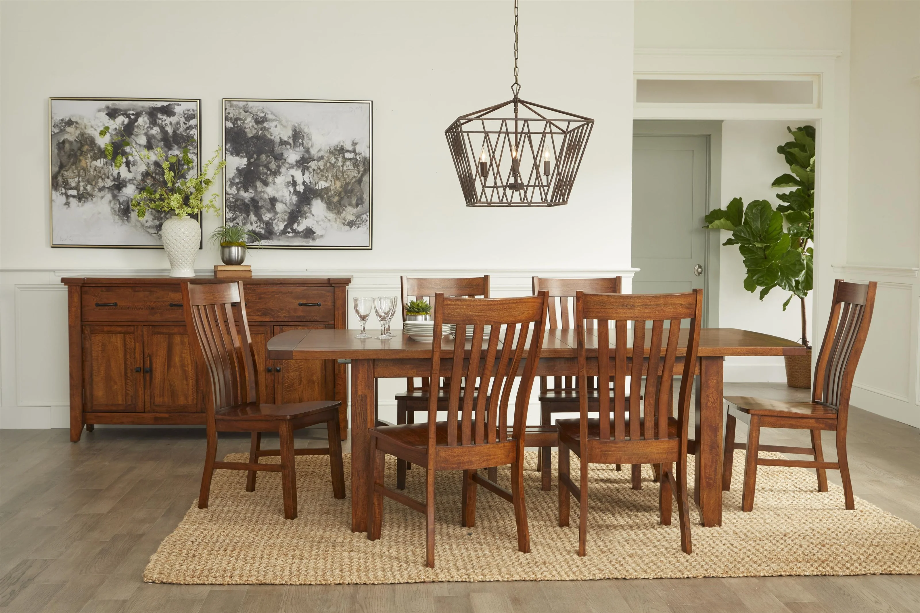 Warehouse M Whistler Retreat 7035TB+6x41S 7 Piece Dining Set Pilgrim